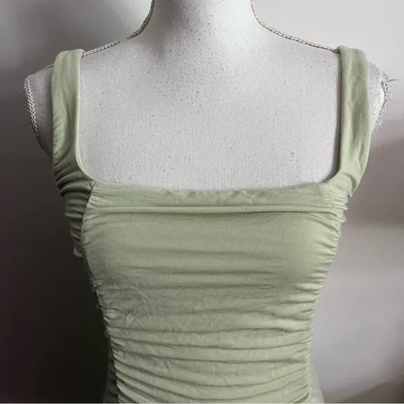 Wilfred • Mint Green Ruched Bodycon Dress - Picture 2 of 6
